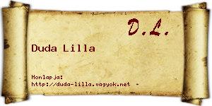 Duda Lilla névjegykártya